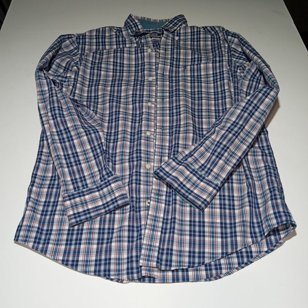 Izon plaid button shirt long sleeve men's Size S/P